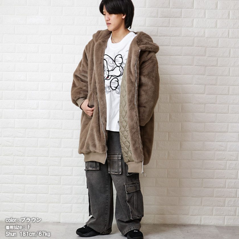 GALFY（ガルフィー） セレブ ファー コート メンズ レディース