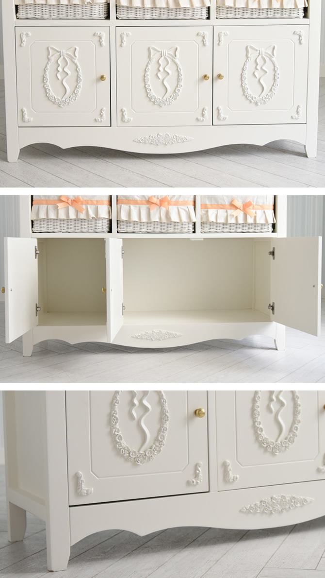 △予約△カウンターキャビネット ワイド 完成品 フレンチスタイル 収納