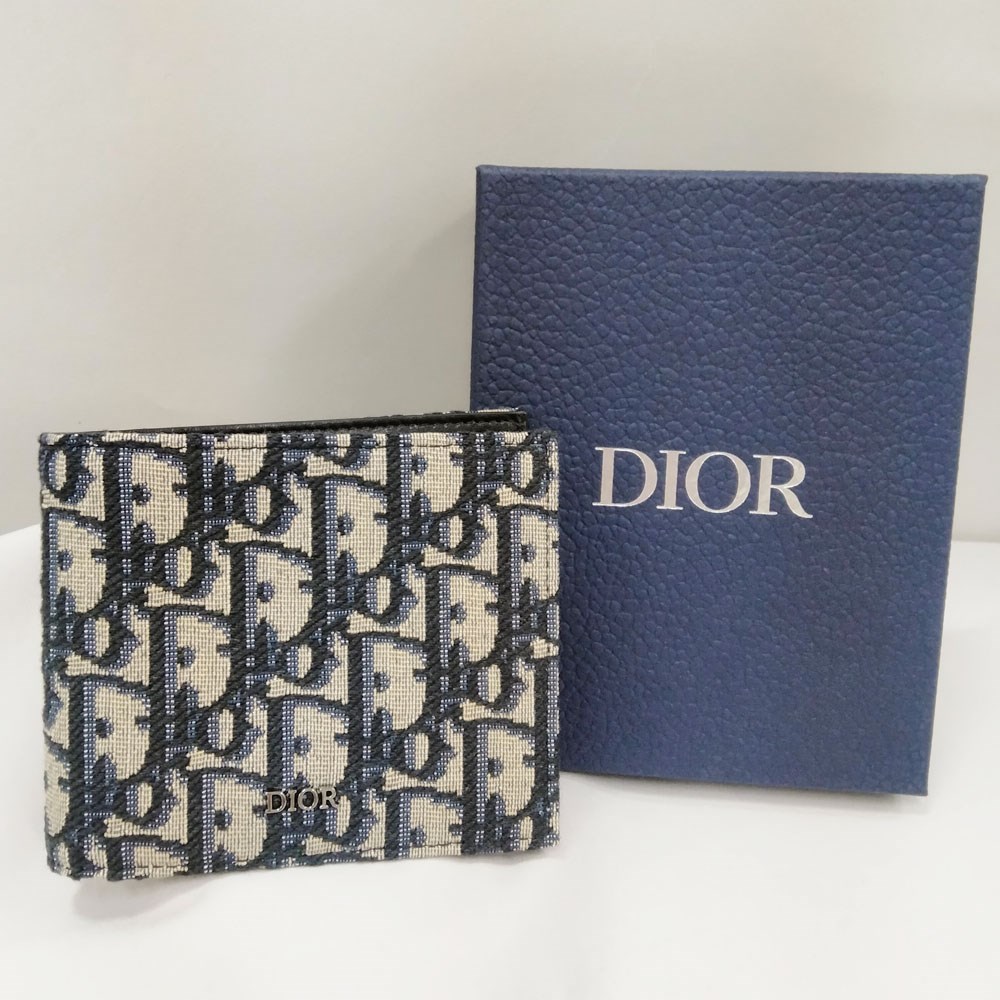 Dior HOMME DIOR 折り財布 二つ折り オブリーク レディース ブラック