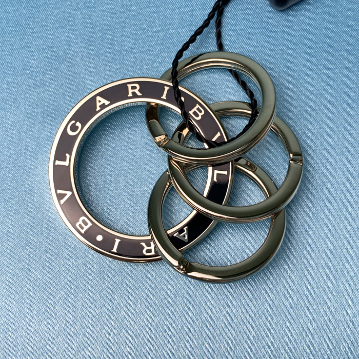 ブルガリ キーリング メタル 3連 レディース メンズ ブラック レッド