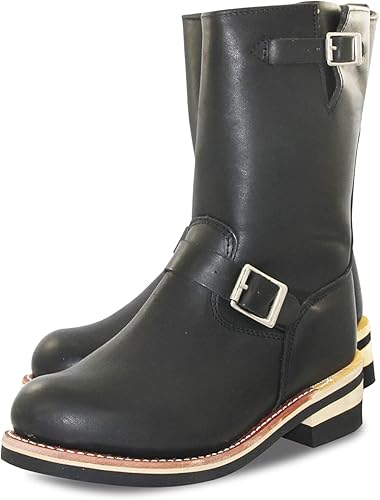 エンジニアブーツ レディース メンズ 本革 ロング スチールトゥ つま先