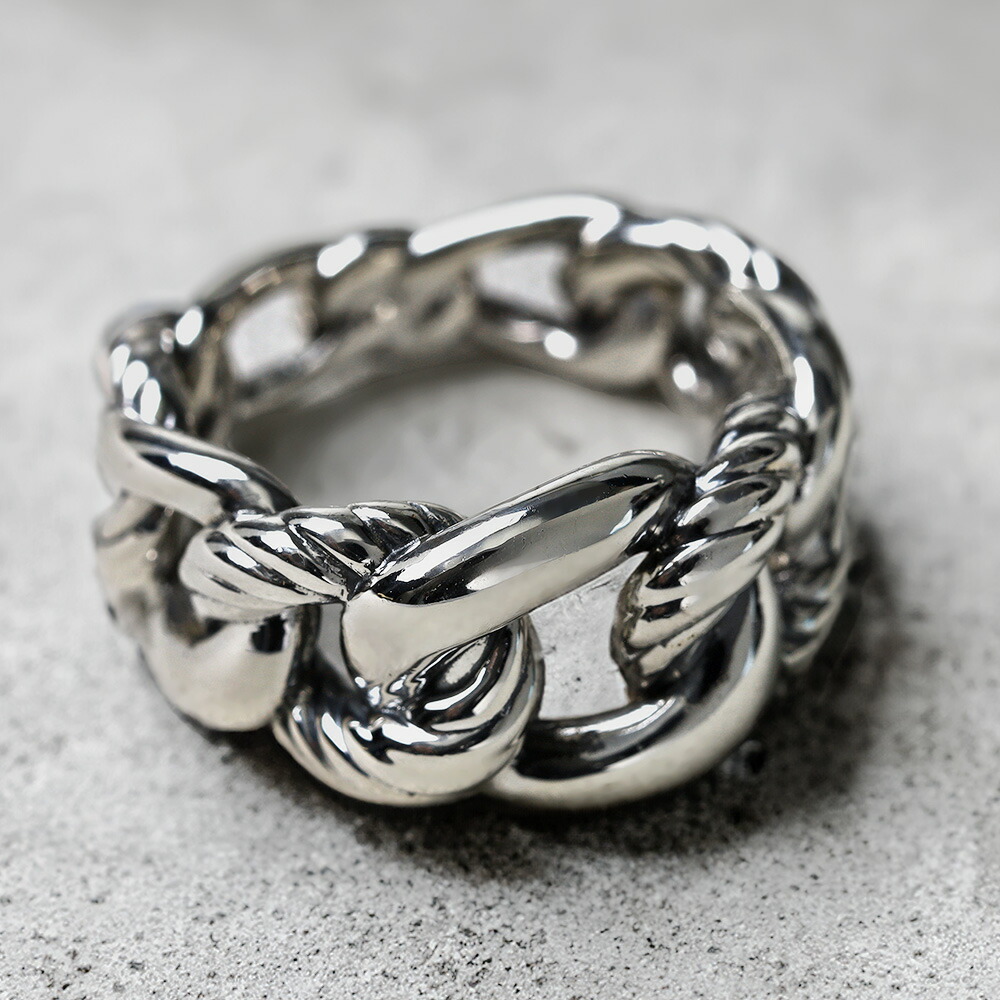 Binich（ビニッチ） シルバー925 編み込み チェーン リング メンズ