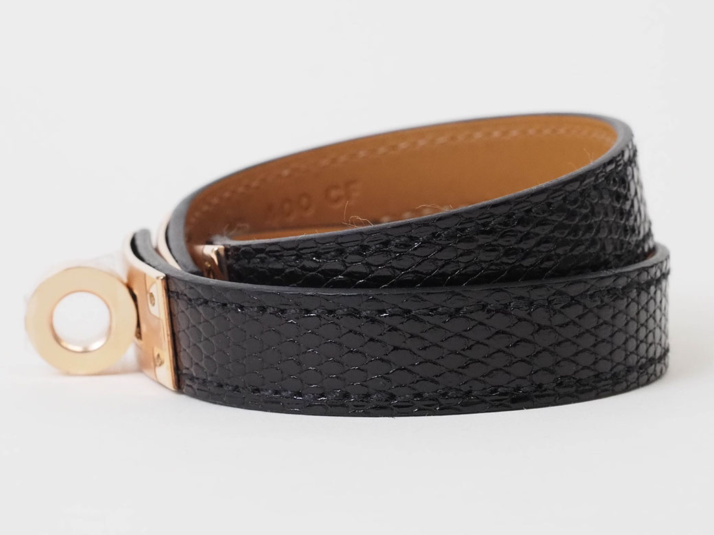 HERMES（エルメス） レザーブレスレット ケリー ドゥブルトゥール