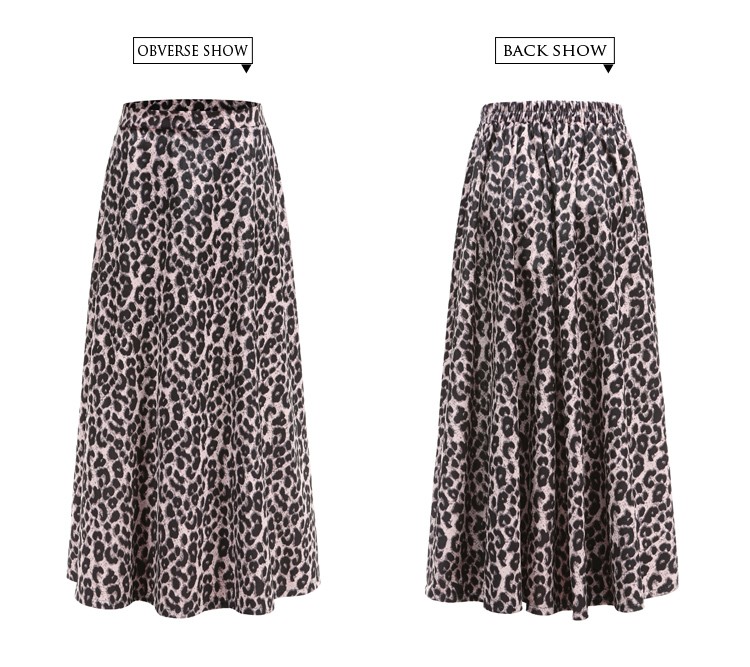 レディース ヒョウ柄 ロングスカート フレア スカート ミモレ丈 ロング