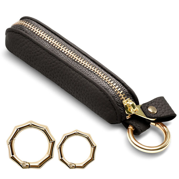 ミニ コインケース 牛革 本革 レザー ミニポーチ カラビナ付き