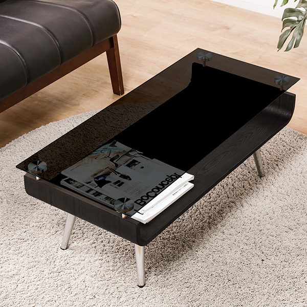 テーブル ガラス 木製 センターテーブル 曲げ木 ガラステーブル 強化