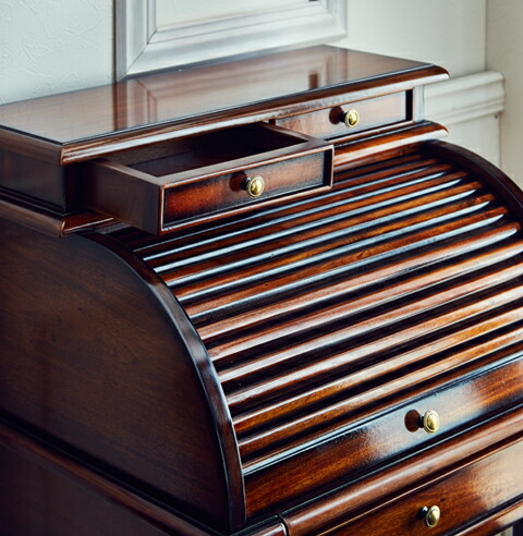 開梱・設置サービス付 マホガニー家具 デスク ビューロー バロック木