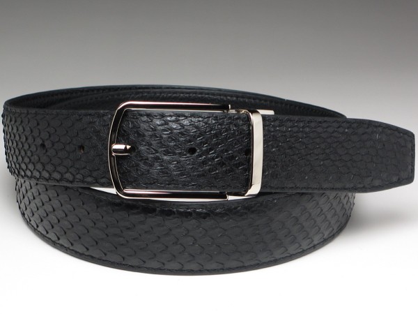 本革 パイソン ベルト ブラック 黒 : ダブル・アート - 通販 - Yahoo