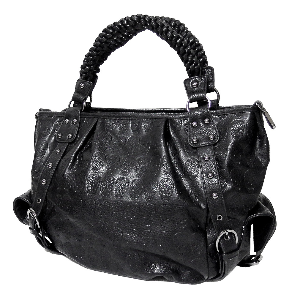 トートバッグ ショルダーバッグ 2WAY スカル 総柄 スタッズ ベルト