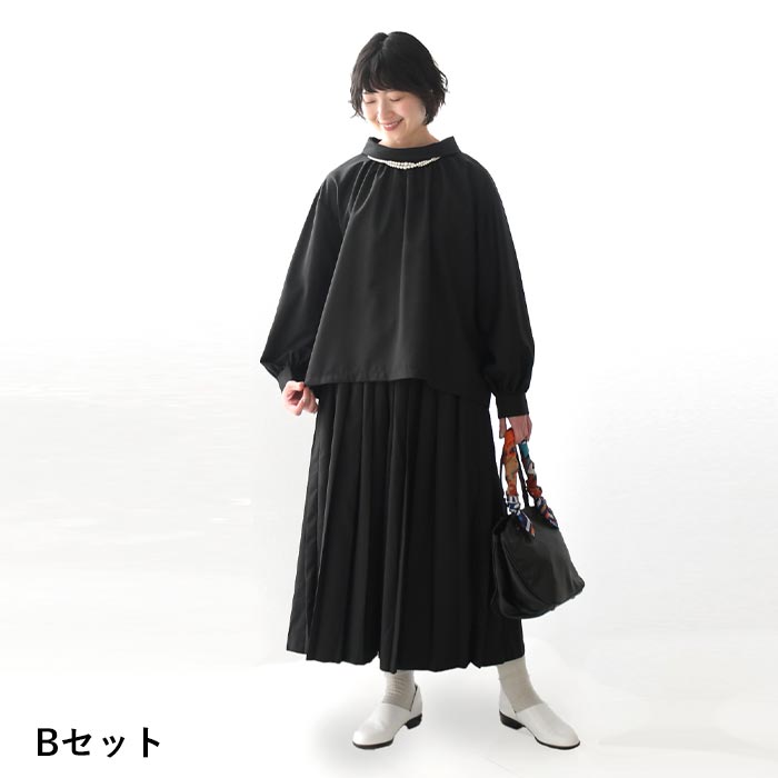 オケージョン セットアップ レディース ジャケット ブラウス プリーツ