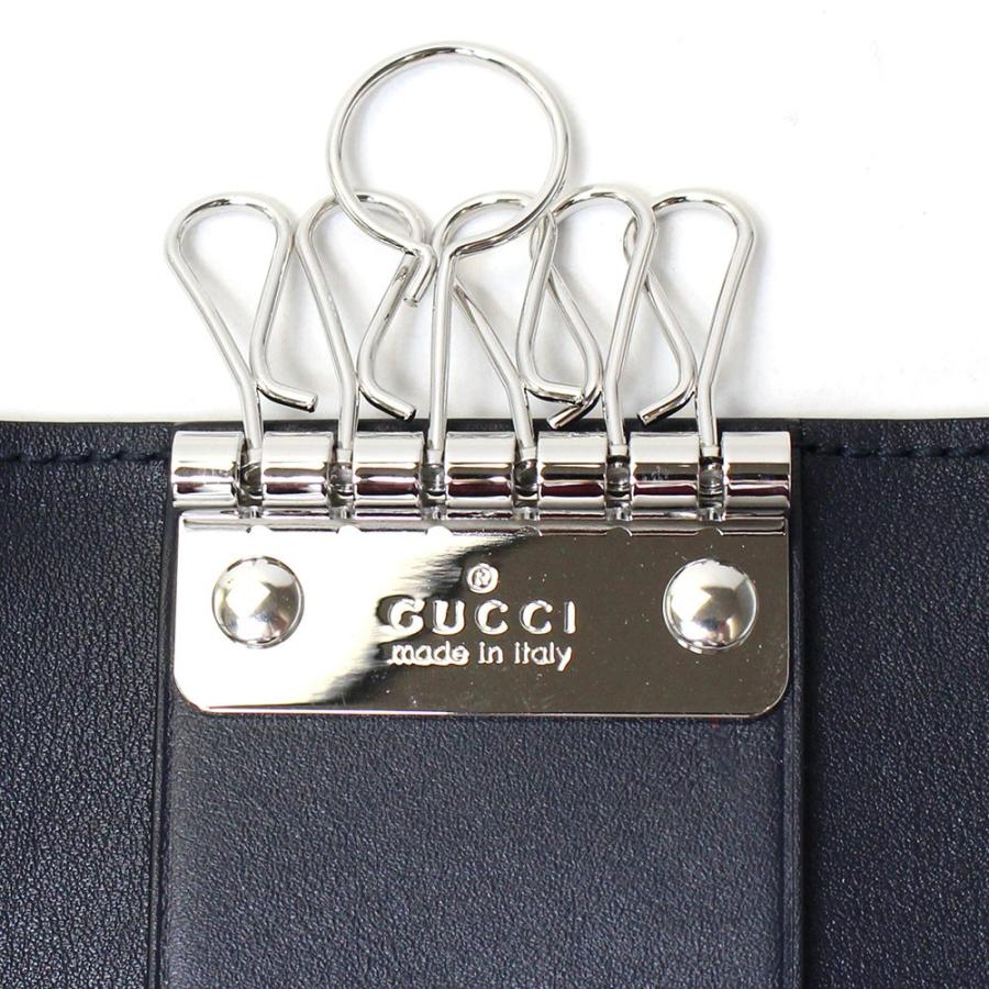 GUCCI（グッチ） GUCCI 6連 キーケース ネイビー マイクロ グッチシマ
