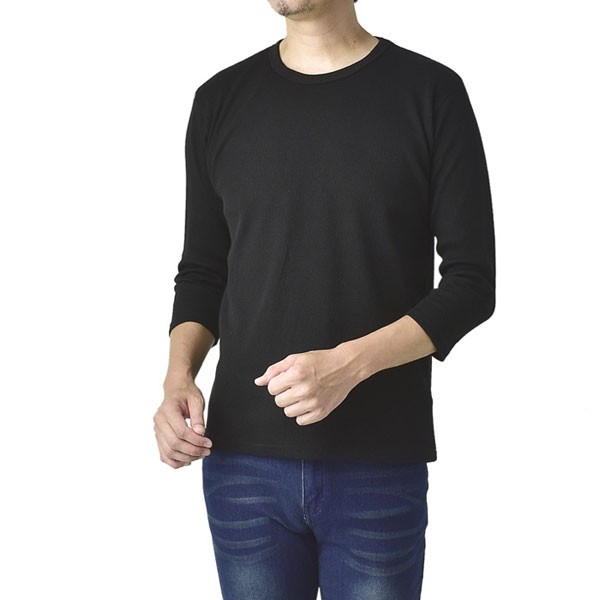 FLAG ON CREW Tシャツ 無地 7分袖 メンズ ロンT ワッフル ベビー