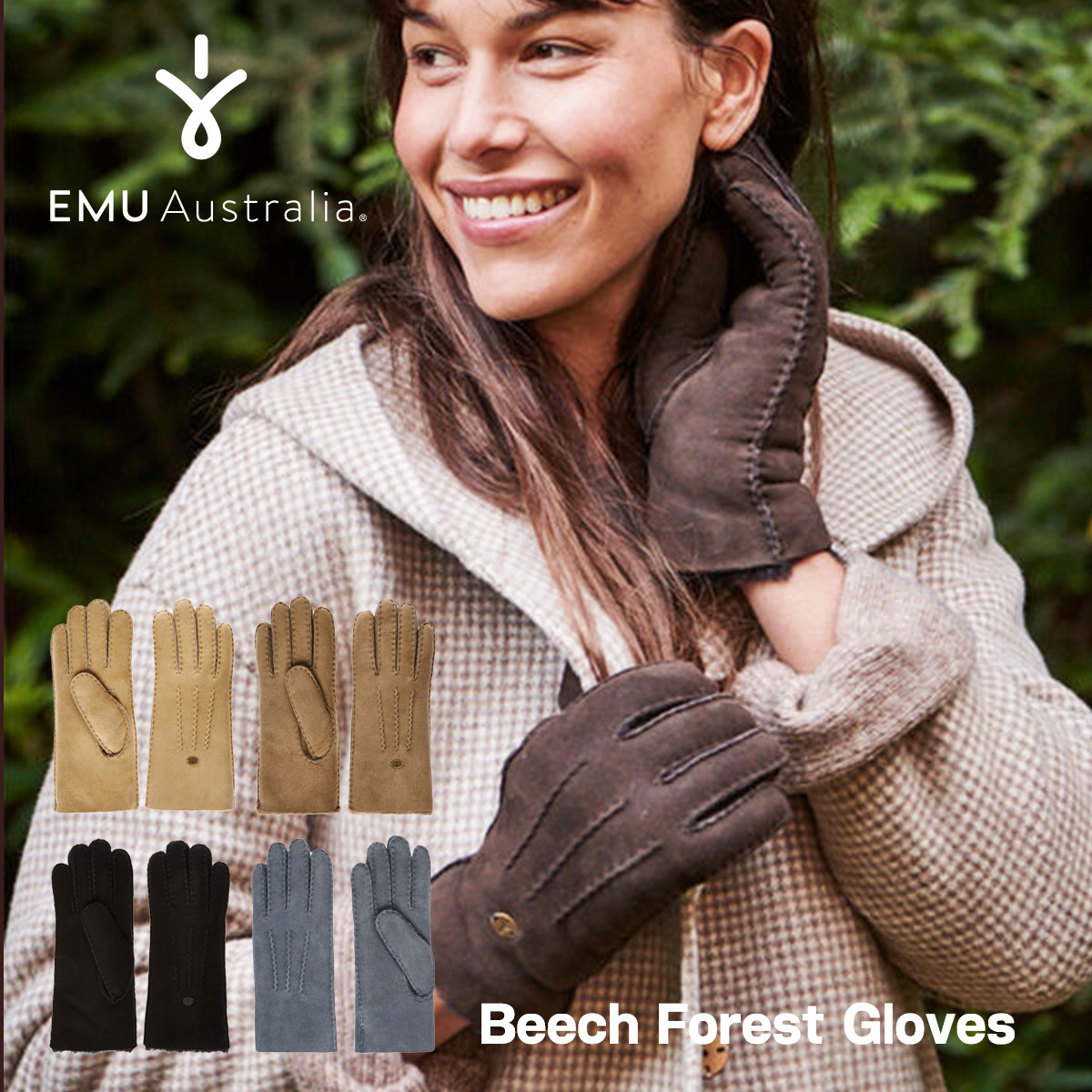 手袋 エミュ emu エミュー レディース ふわふわ Beech Forest Gloves