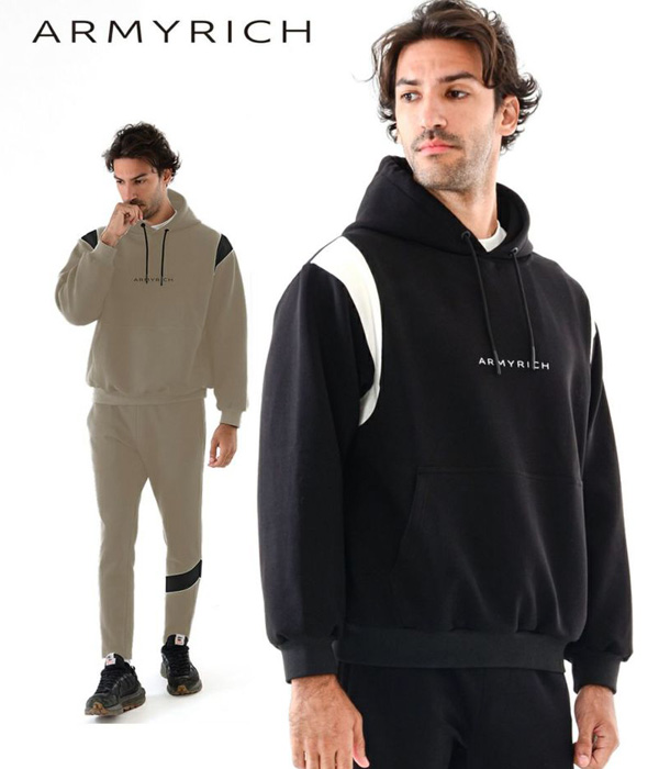 ARMYRICH アーミーリッチ PUレザー切替パーカーセットアップ 上下
