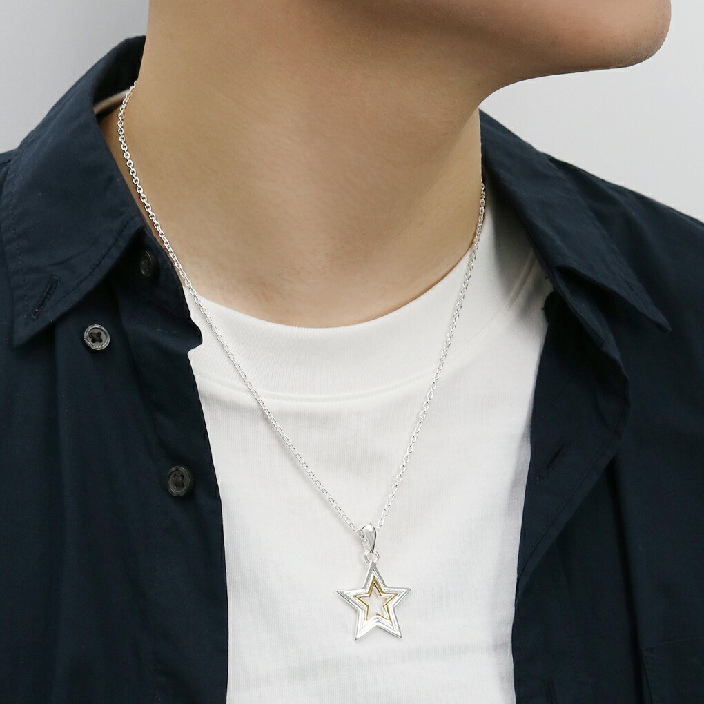 スター ネックレス ペンダント ペンダントトップ シルバー 星 ポップ