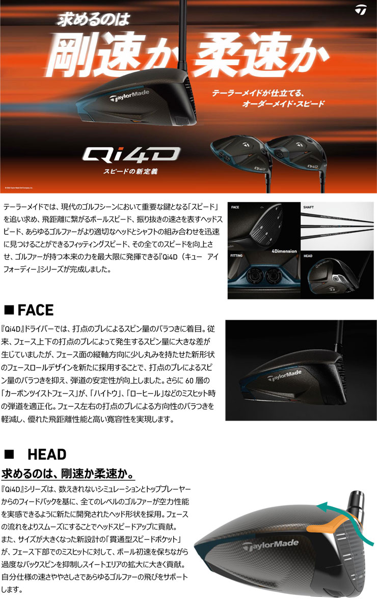 TaylorMade（テーラーメイド） Qi4D ドライバー REAX HR50 シャフト