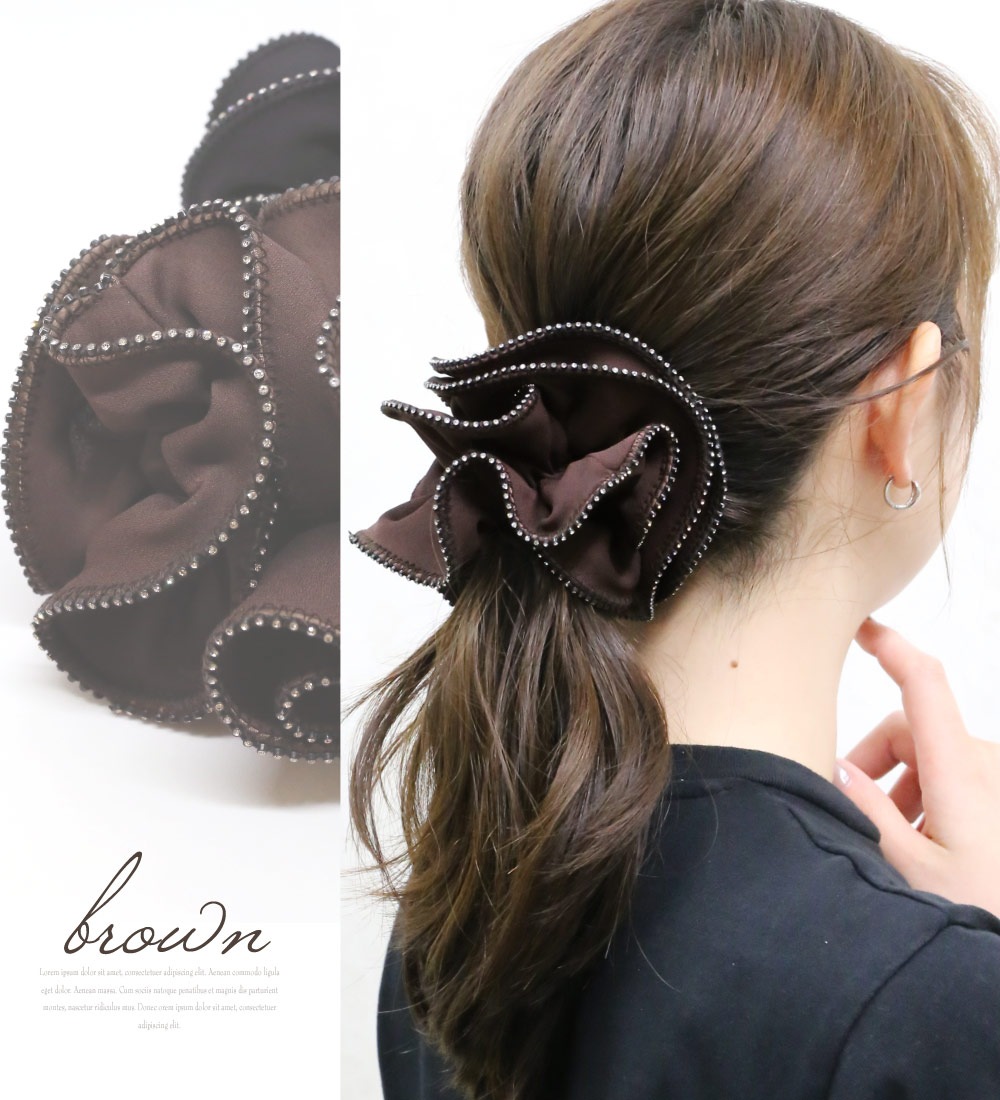 リトルムーン（Littlemoon） シュシュ ストーン フリル ストーン