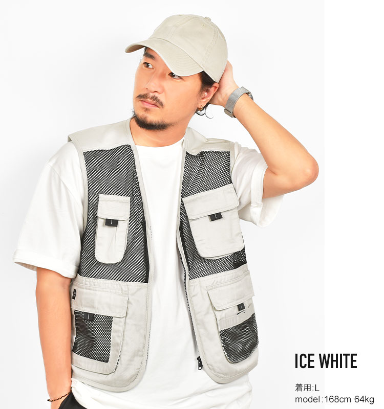 カジメイク メッシュベスト 夏用 メンズ レディース 男女兼用 6628