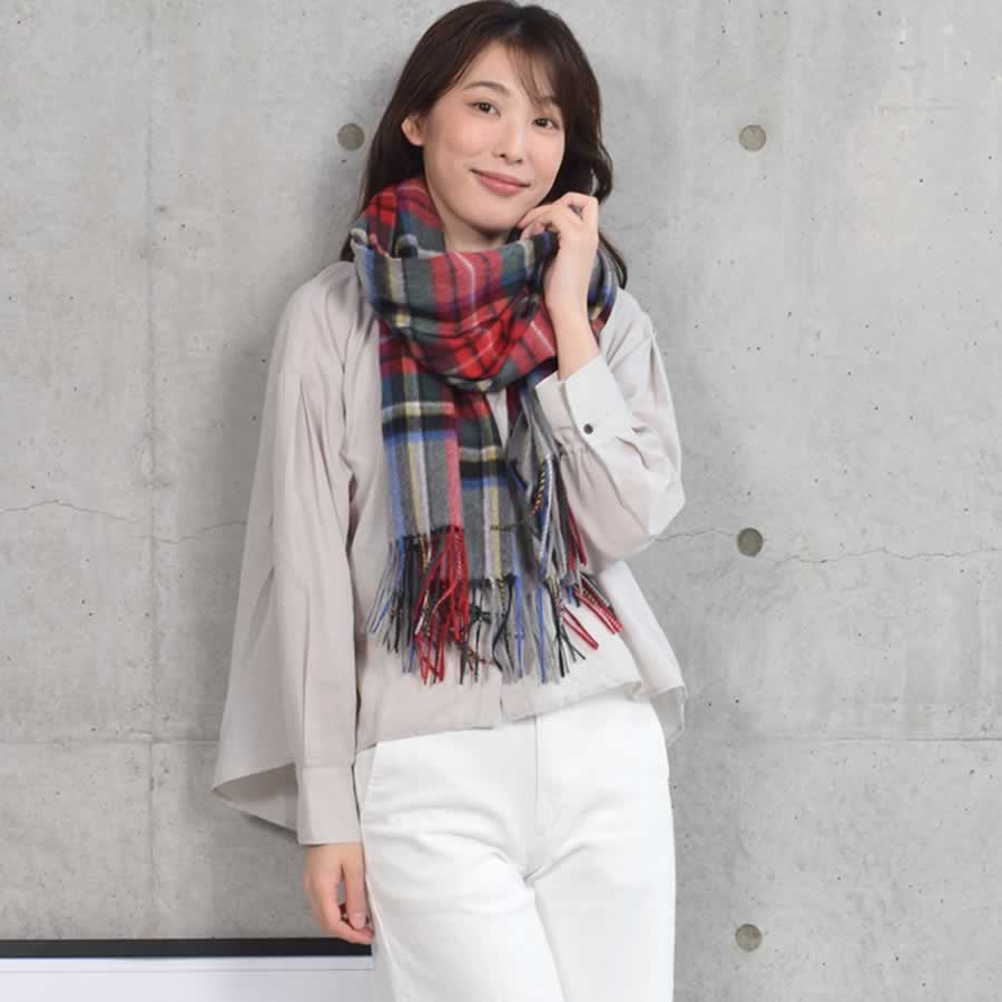 Merfirge 爆買 ストール カシミヤ100% ストール チェック カシミア