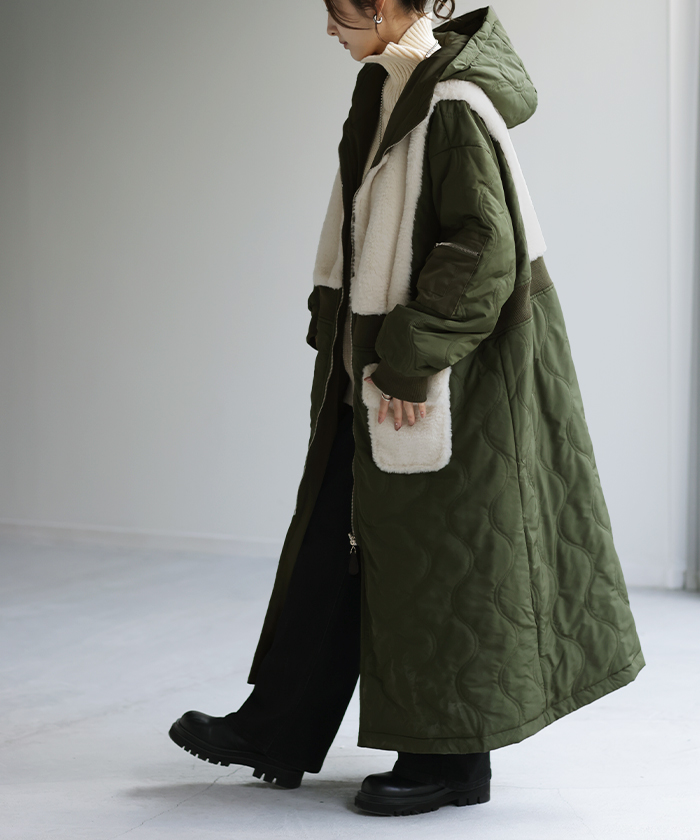 HUG.U（ハグユー） アウター リバーシブル レディース ミリタリー 中綿