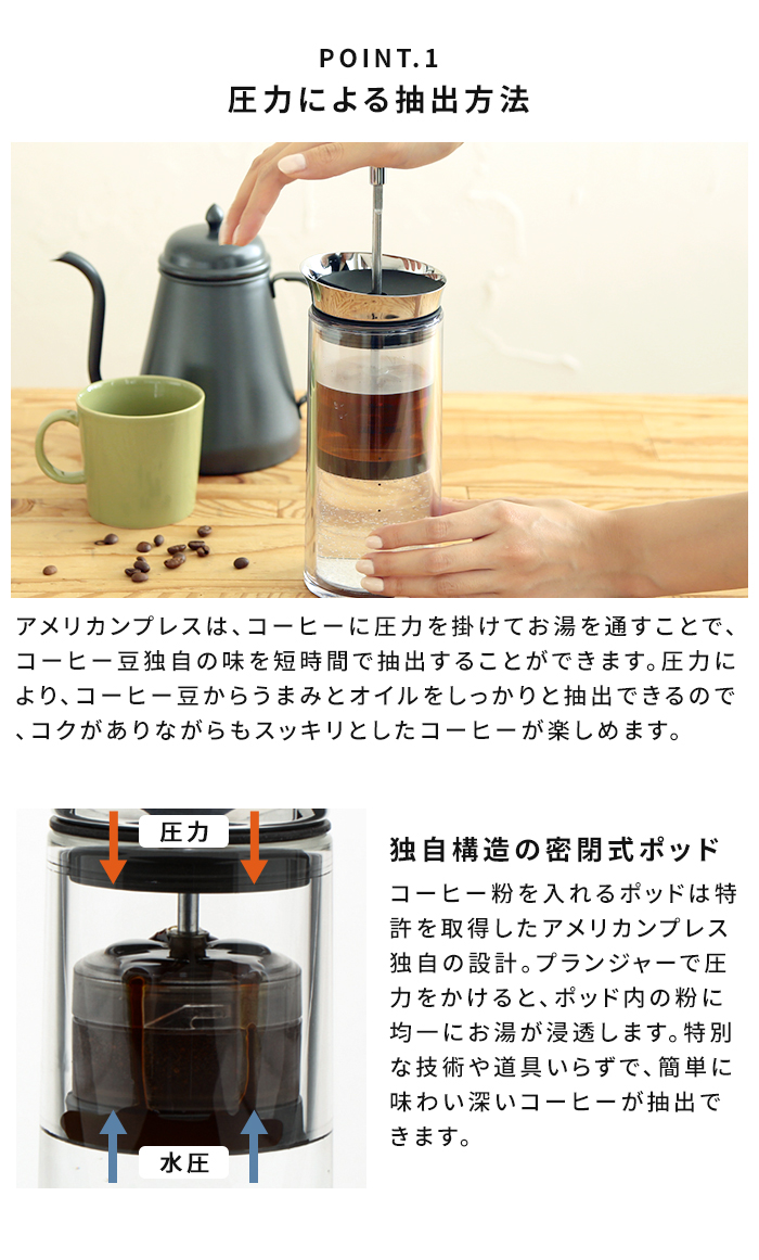 コーヒーメーカー AMERICAN PRESS アメリカンプレス 特典付 コーヒー