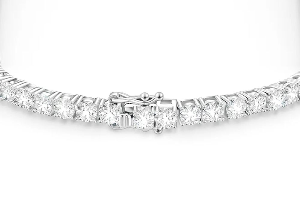 モアサナイト テニスネックレス 3mm幅 50cm レディース ダイヤモンド