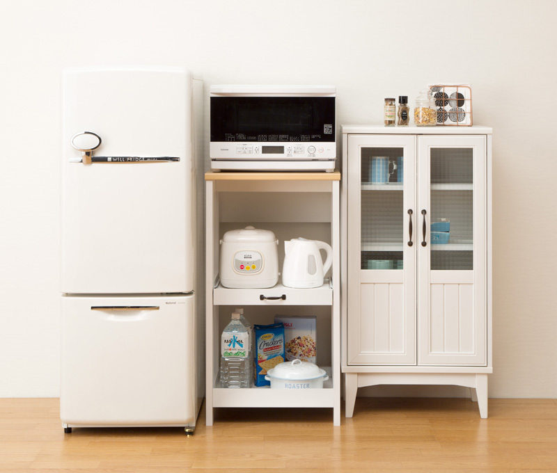 レンジ台 キッチンラック 食器棚 スライド棚 キッチンボード オープン