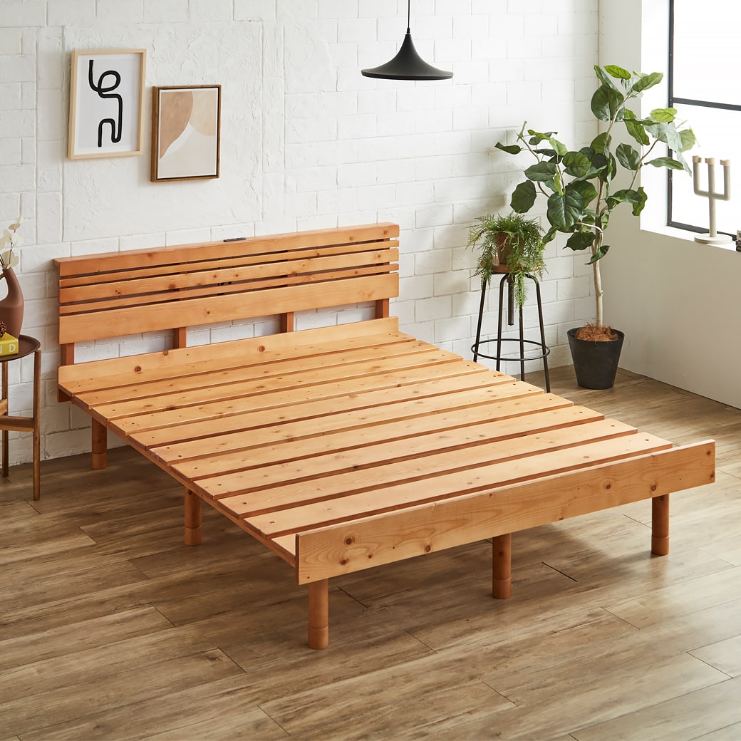 ネルコンシェルジュ すのこベッド ローベッド 棚コンセント付き