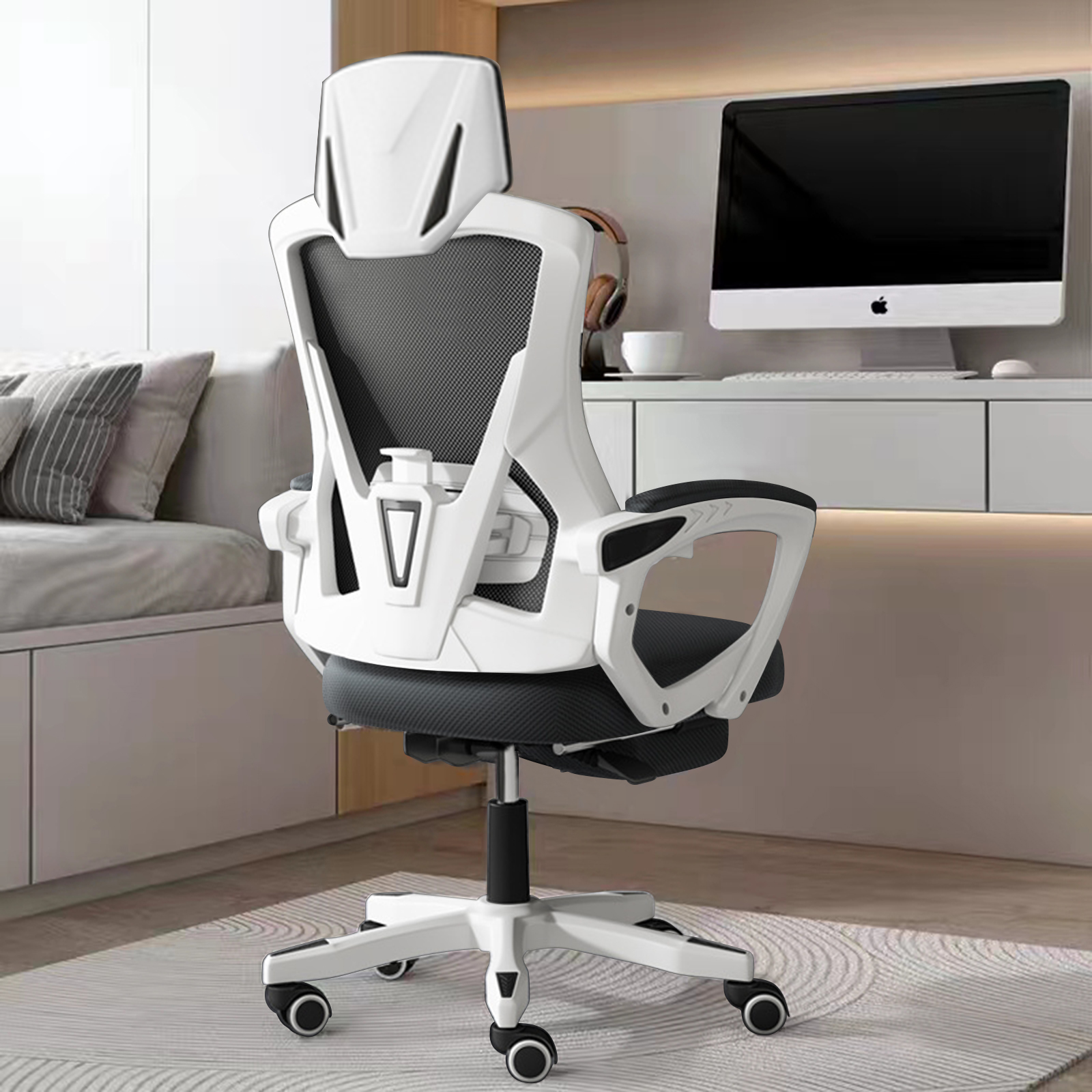 オフィスチェア 人間工学 メッシュ オットマン ロッキング