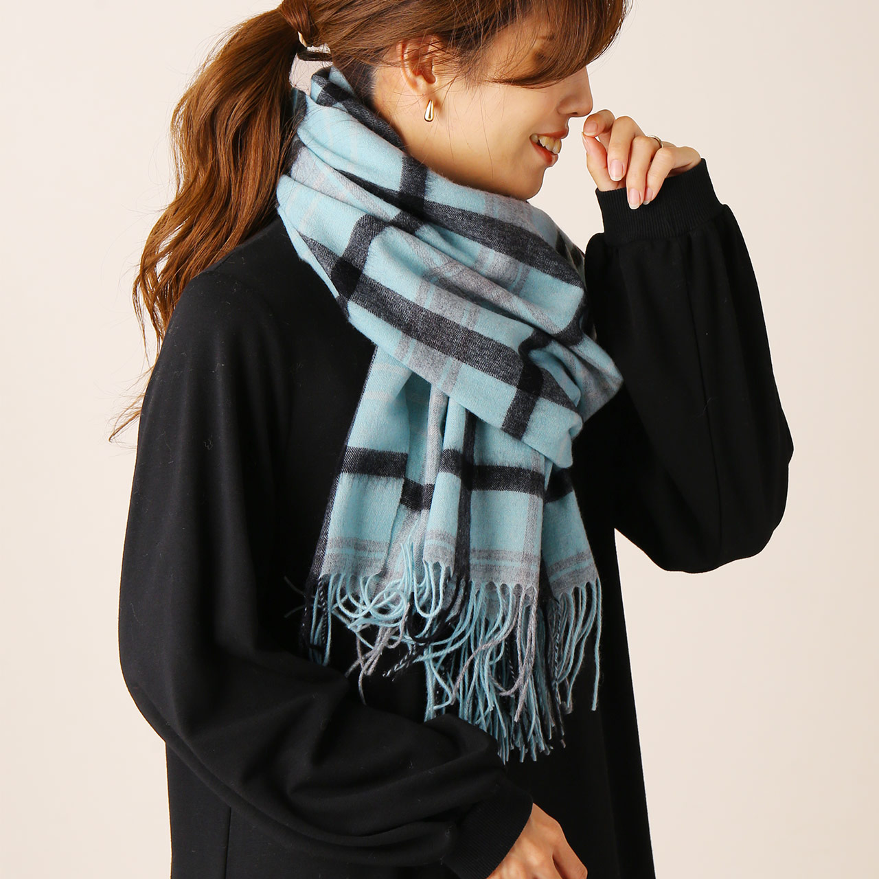 sankyo shokai（三京商会） ［期間限定価格］カシミヤ 100% チェック