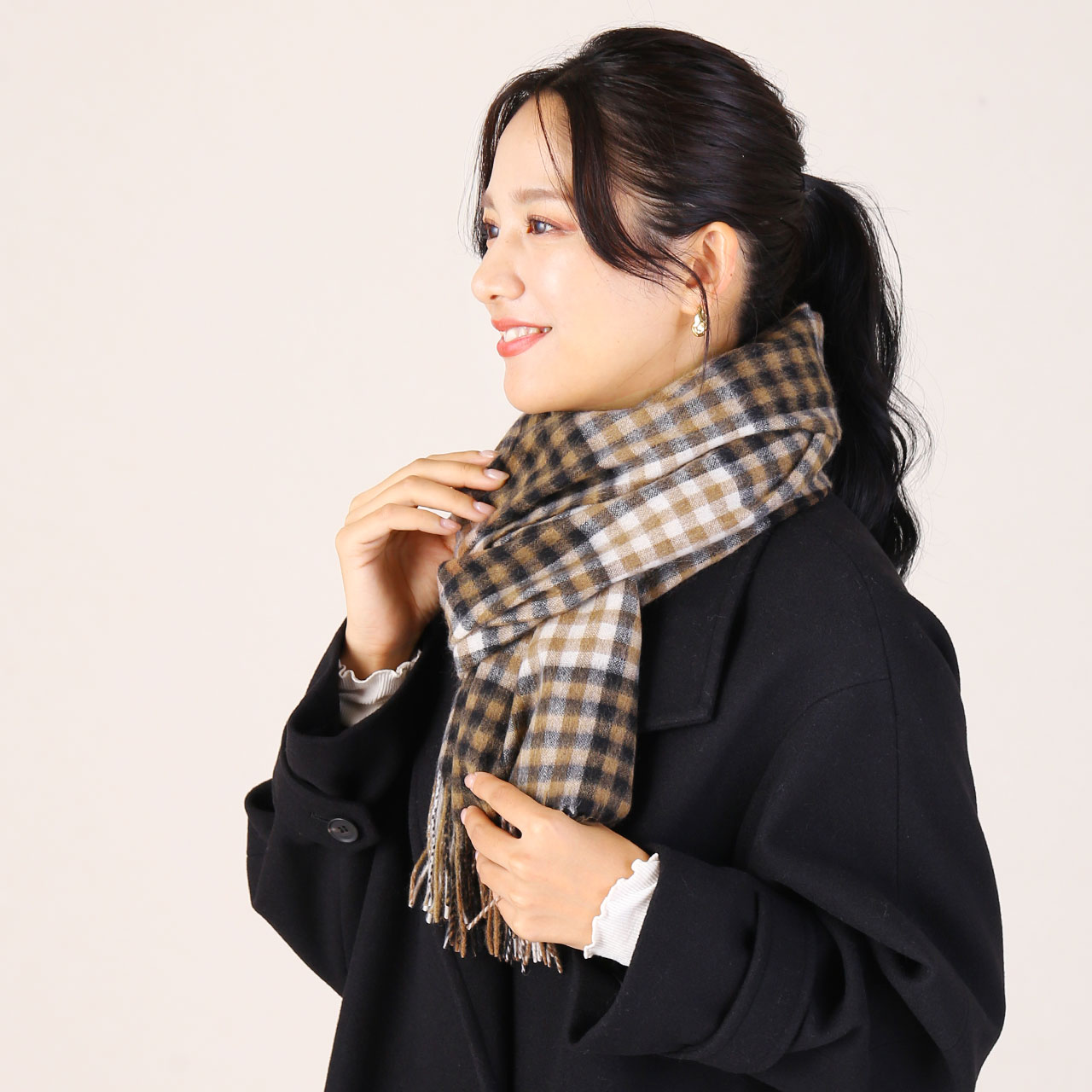 sankyo shokai（三京商会） カシミヤ 100% チェック ストール