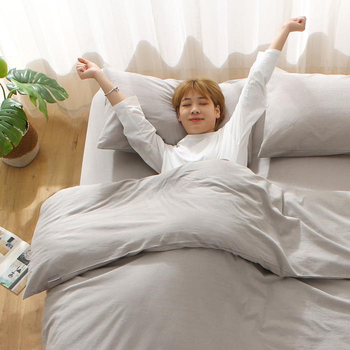 布団カバー4点セット 綿100% セミダブル 洗いざらし綿 掛布団カバー×1