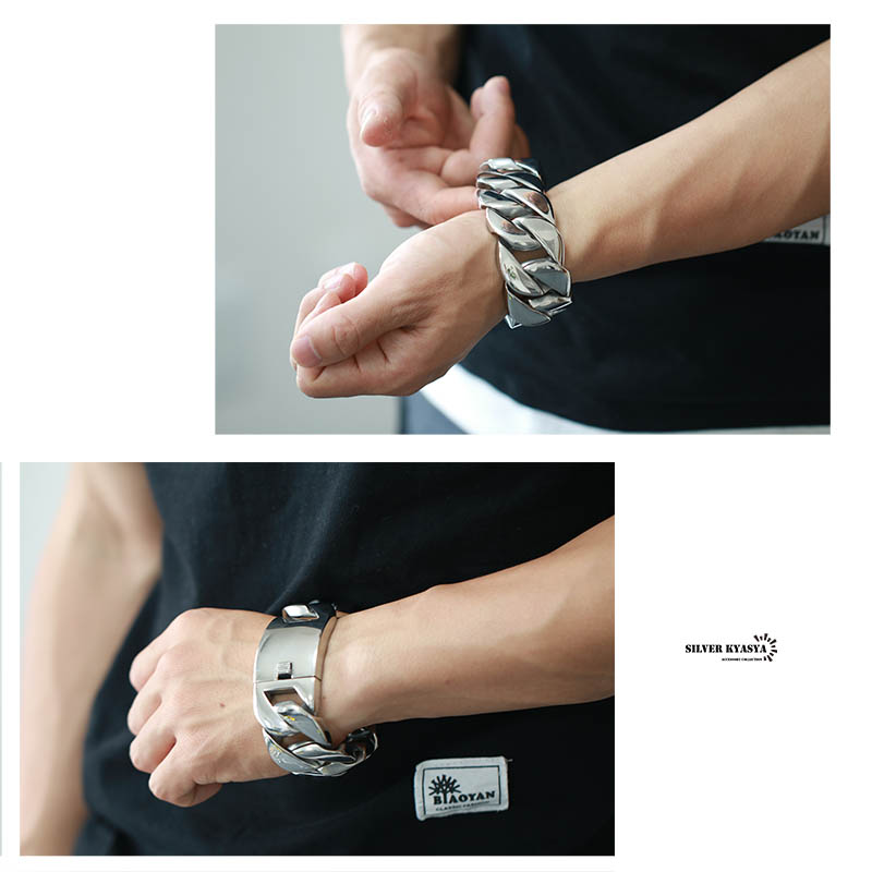 STAINLESS 316L 幅32mm 超極太 喜平ブレスレット シルバー マイアミ