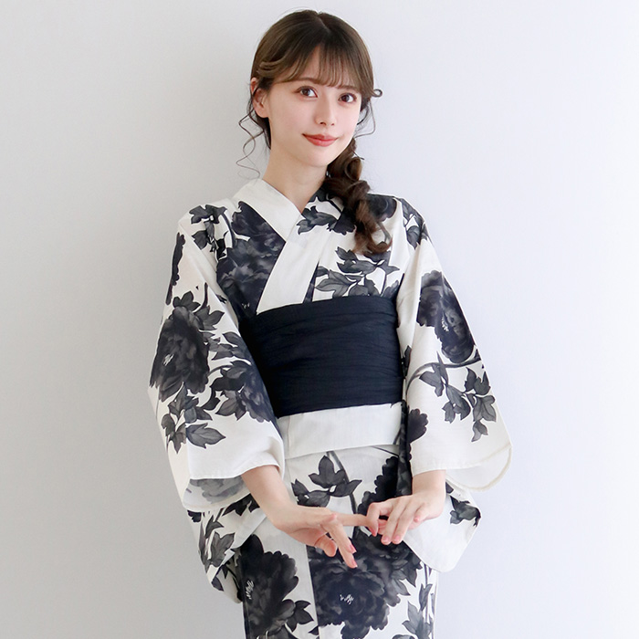 KYOETSU（京越） 1人で簡単着付け 【 セパレート浴衣 豪華4点セット 二