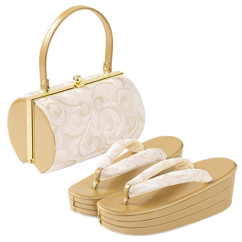 今だけポイント5倍】草履バッグセット 厚底草履 あしなが効果 エナメル