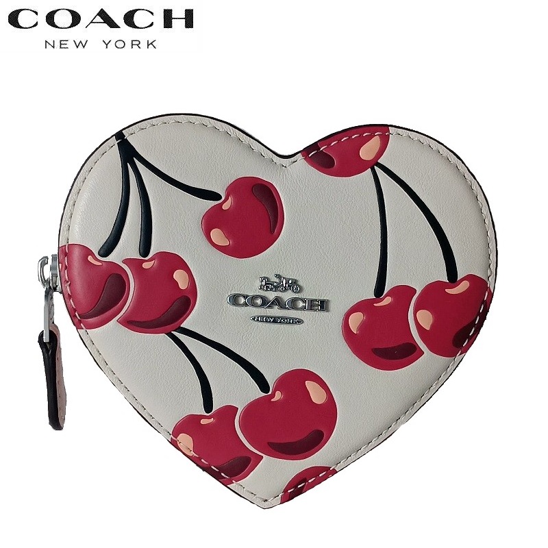 COACH（コーチ） ハート ミニ財布 コインケース アウトレット チェリー