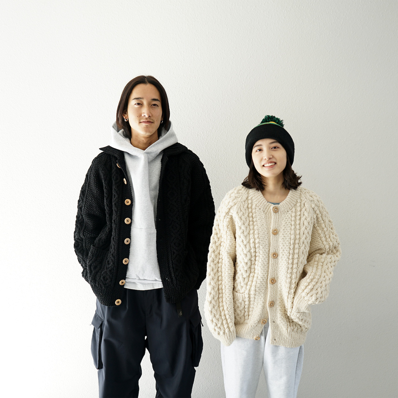 インバーアラン 3A ランバー カーディガン ナチュラル NATURAL ニット