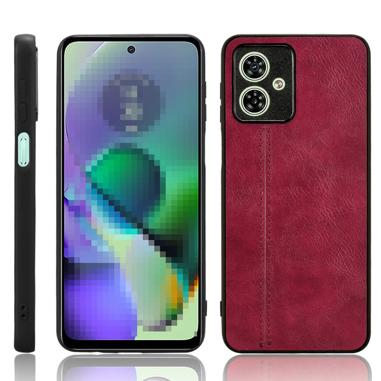 moto g64 5G ケース g64y 背面PUレザーケース+プラスチック ストラップ