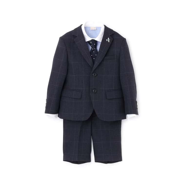 petit main プティマイン チェックジャケット＆ハーフパンツセット