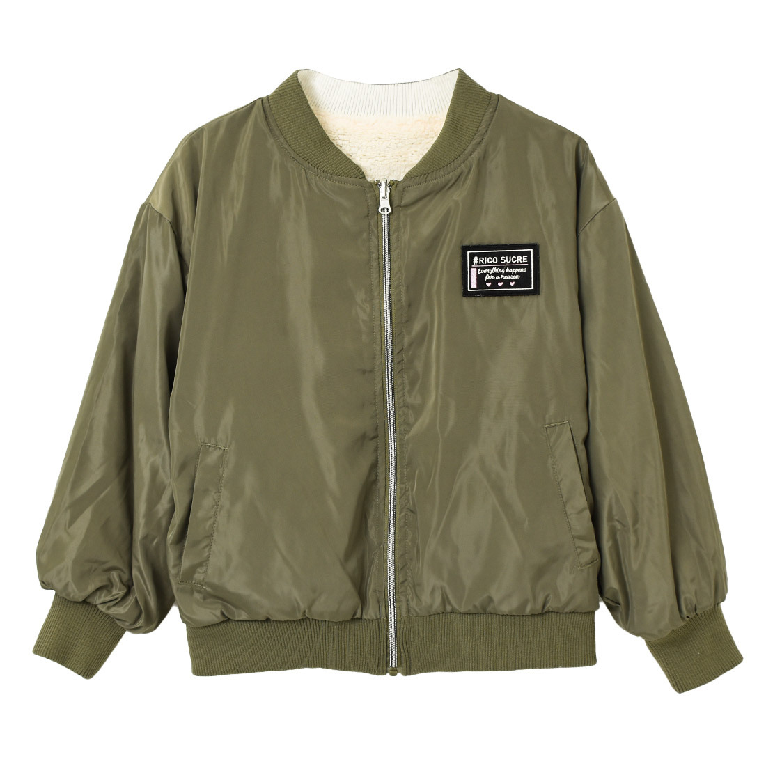 RiCO SUCRE（リコシュクレ） 子供服 女の子 ボアリバーシブル MA-1