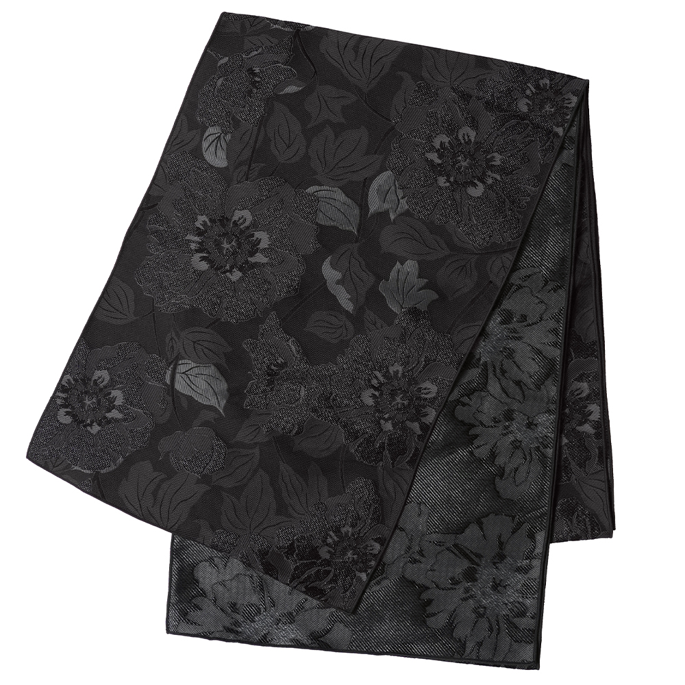 兵児帯 ジャガード ボタニカル 牡丹 全4色リバーシブル 着物 浴衣 上品