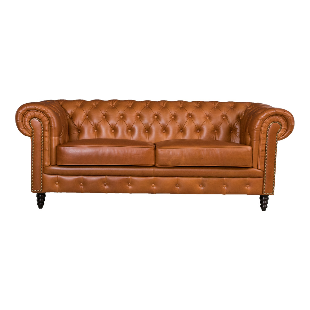 チェスターフィールド ソファ ソファー レザー 総革 3人掛け モダン