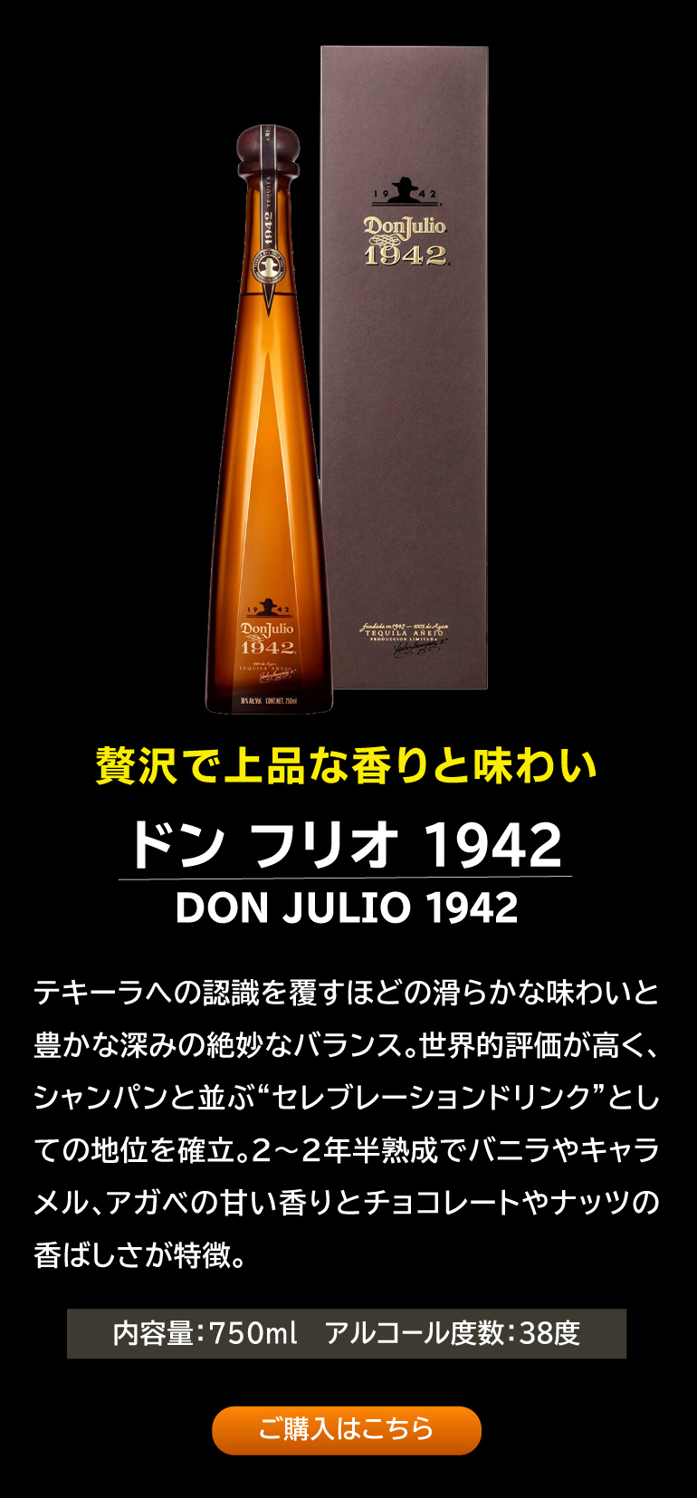 ドンフリオ 1942 ミニ 38度 50ml 正規品 正規 テキーラ メキシコ Don
