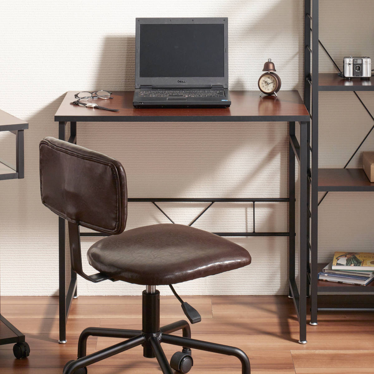 弘益 ワークデスク 机 ストーク 幅80cm ダークブラウン （ デスク