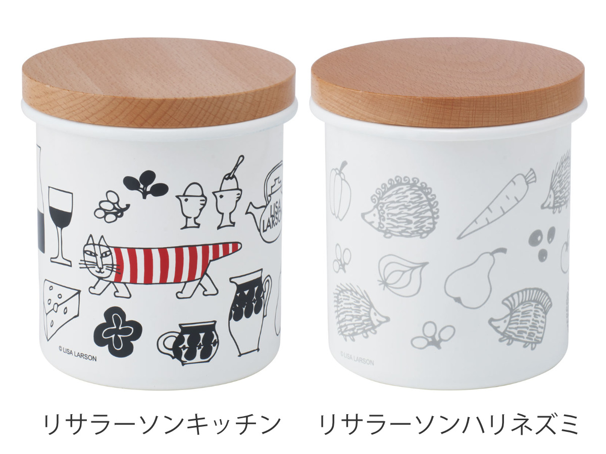 スケーター 保存容器 ホーローキャニスター木蓋 750ml （ リサラーソン