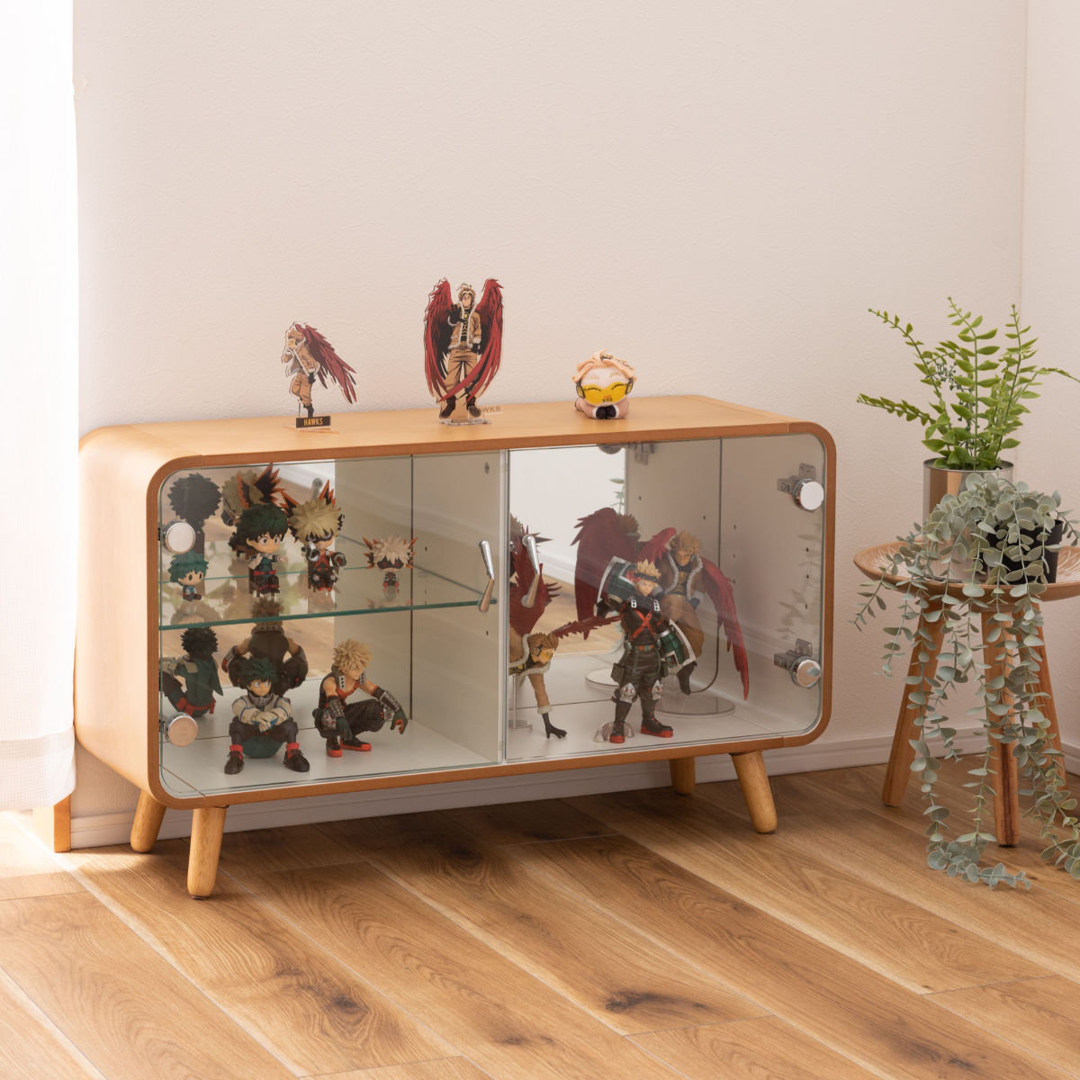 東谷 コレクションラック ロータイプ ショーケース 背面ガラス 約幅