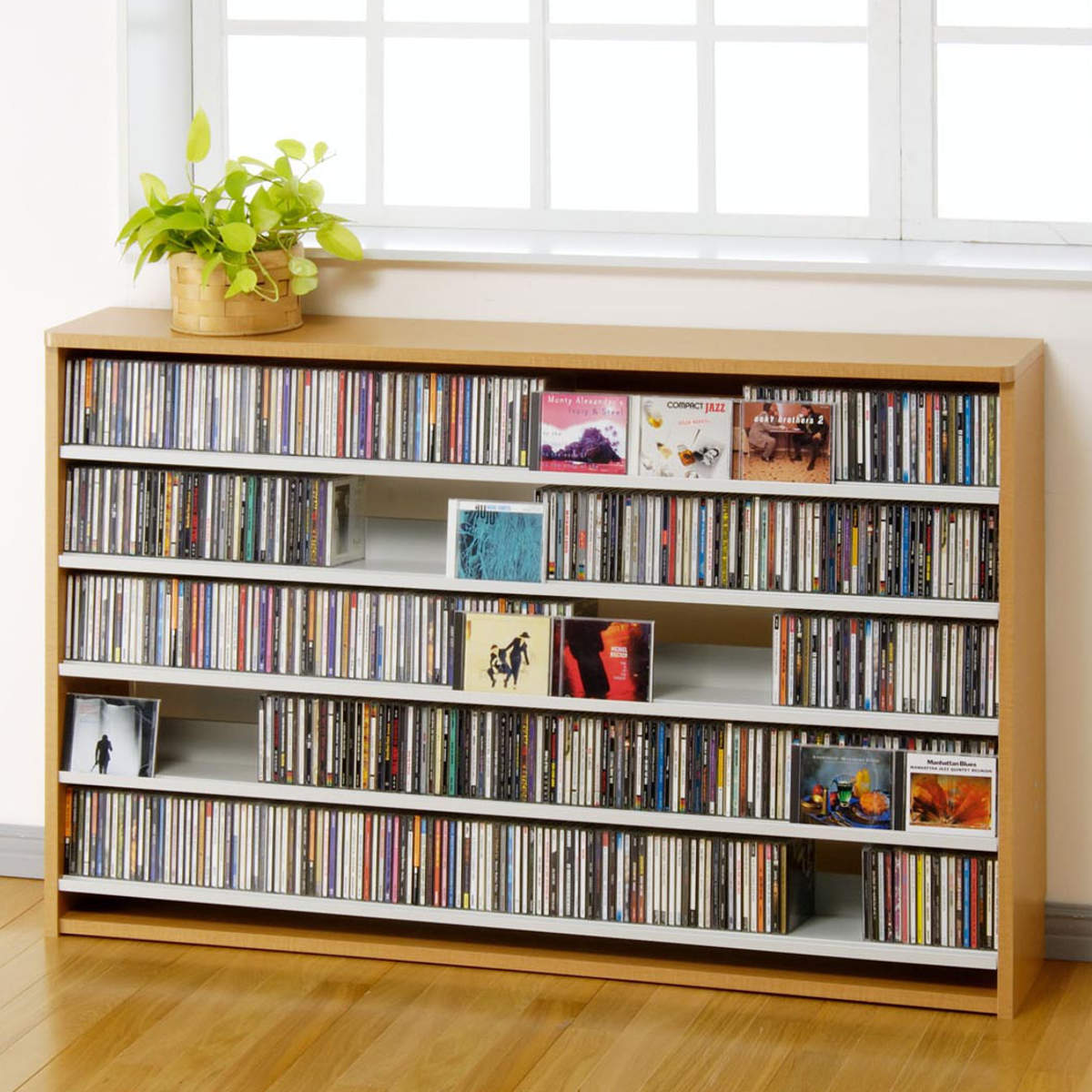 CDラック 幅139.2cm 5段 大量収納ストッカー （ ラック 棚 収納