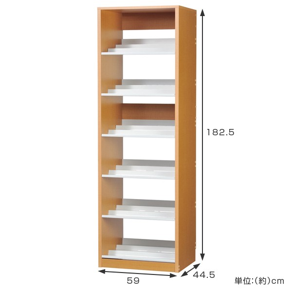 本棚 コミックラック 6段 3列収納 奥深タイプ 幅59cm （ 棚 書棚