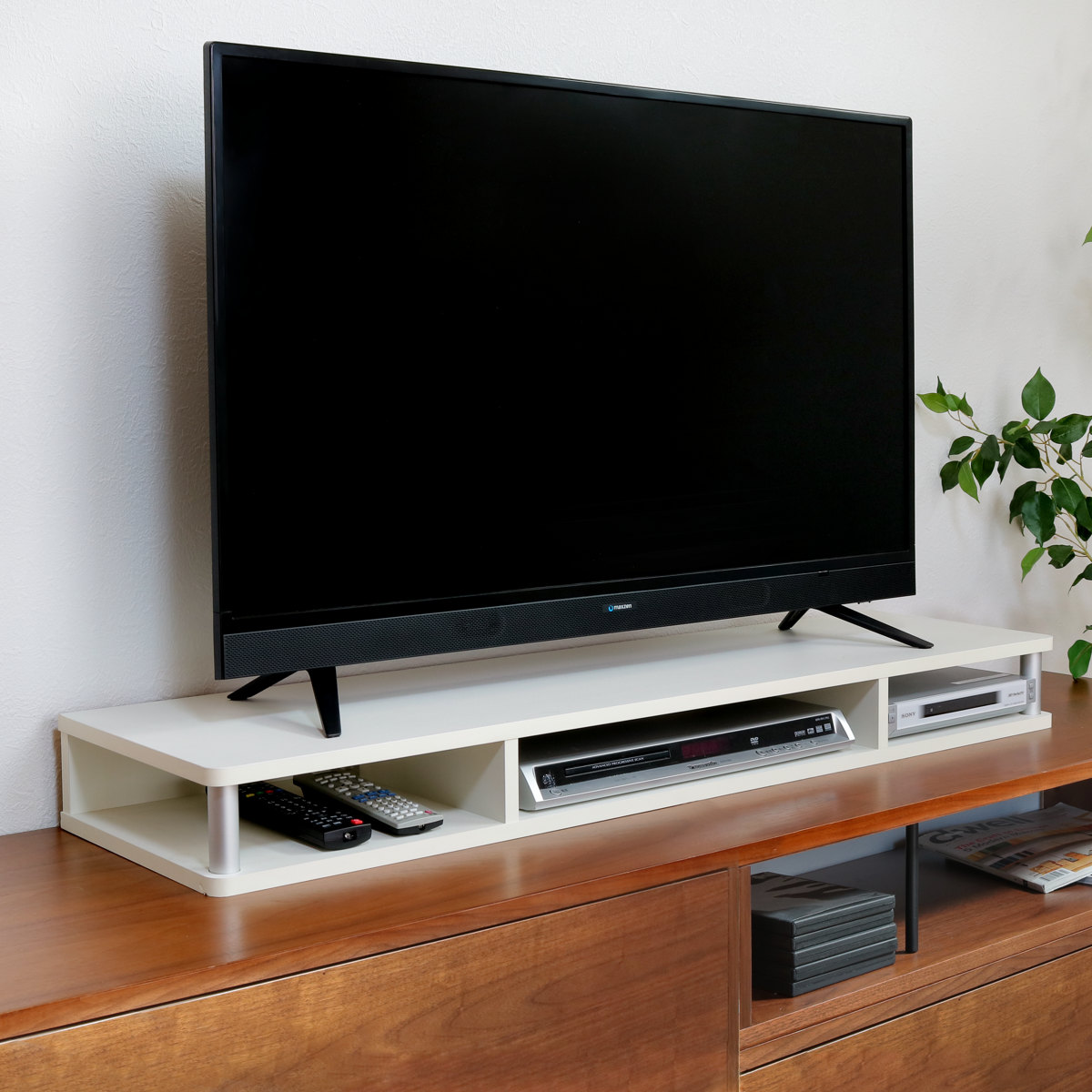 朝日木材加工 ちょい足しラック 幅110cm テレビ台 AVボード （ PC台