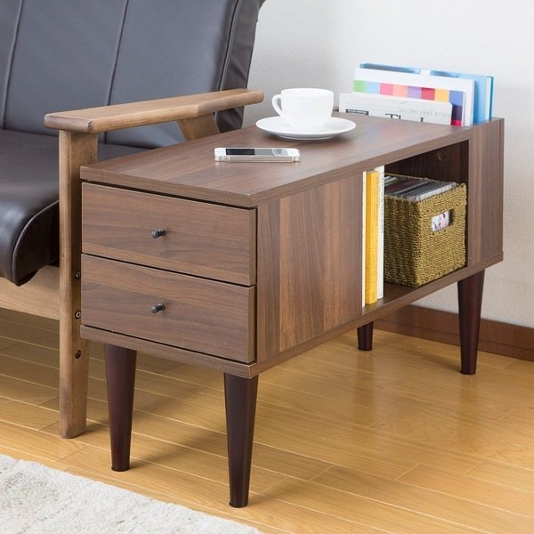 サイドチェスト サイドテーブル 幅29cm 引き出し マガジンラック